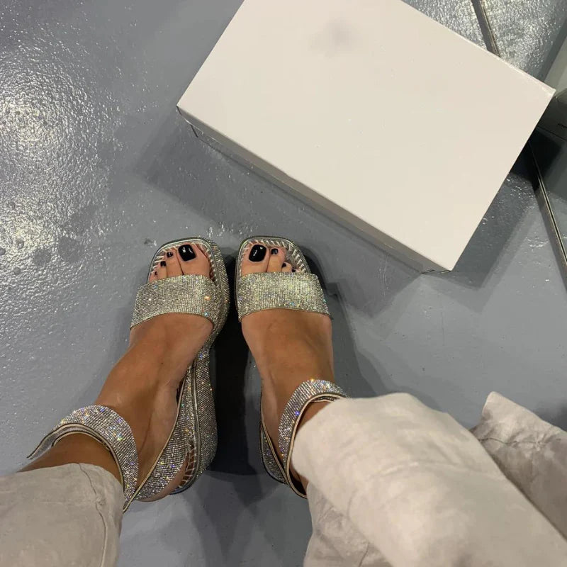 Alizée - Elegant crystal-effect sandals